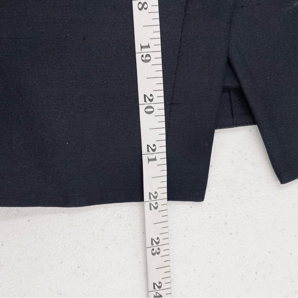 Papell Black 100% Silk Button Hidden Placard Button Detail Sleeve Top Shirt - Picture 7 of 9